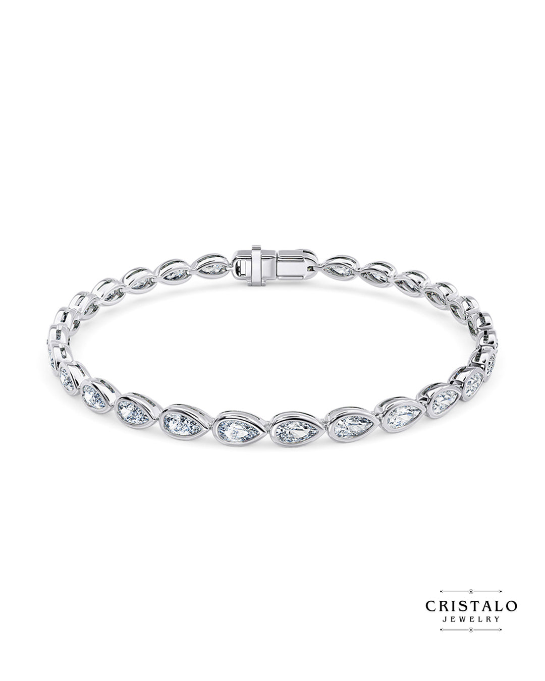 White gold Idyll bracelet, iconic design reinvented with lab-grown pear diamonds.