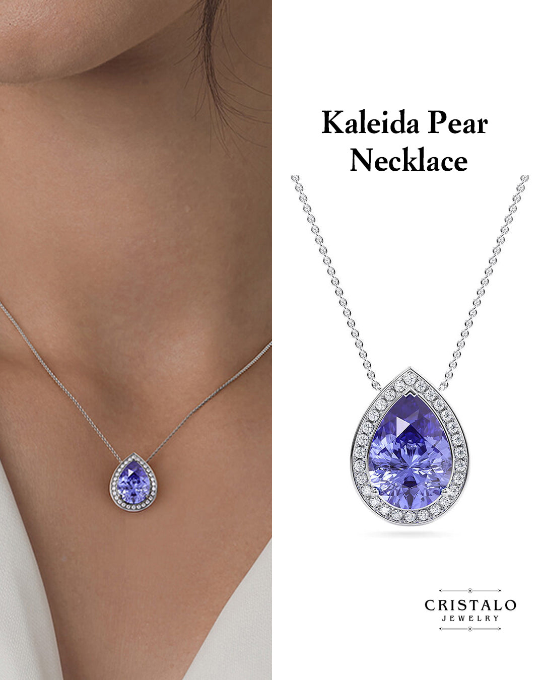 Feminine claw-set diamond necklace perfect for elegant daily wear.