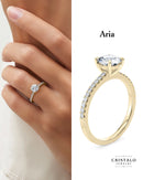 Aria oval cut diamond band ring in 18k yellow gold. A WedFit engagement ring with a total diamond weight of 0.19ct.