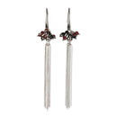 Cherie Black Tassel Earrings - Rose Gold and Silver