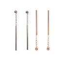 Dots Falling Earrings - Rose Gold and Silver