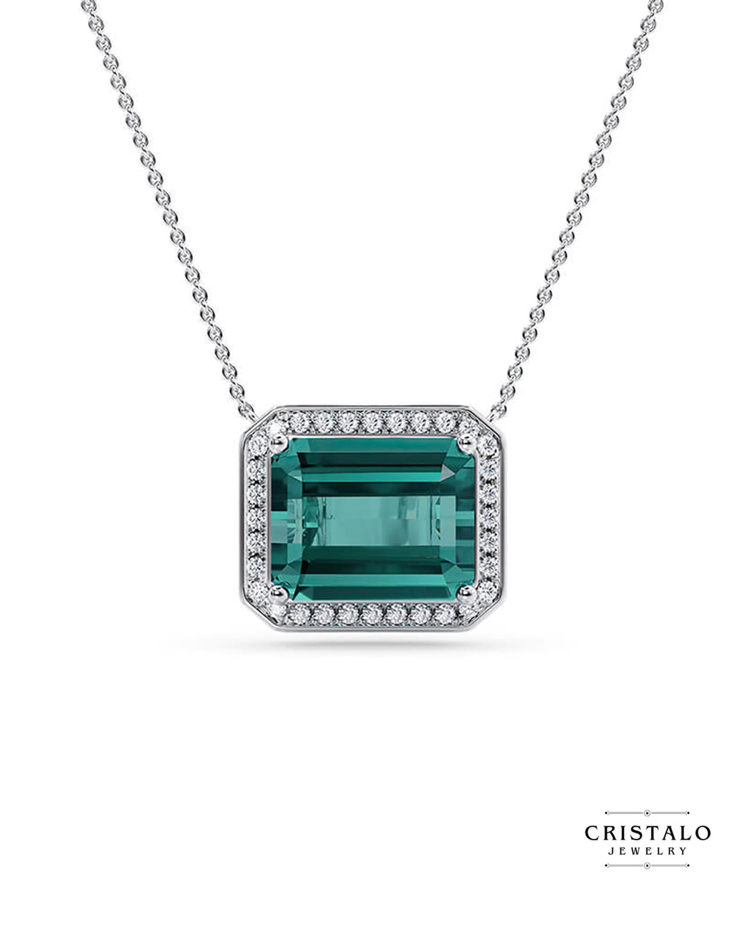 Kaleida Octagon - White Gold Necklace