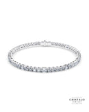Elegant white gold Riviera bracelet with lab-grown or natural diamonds.