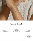 Floral-inspired diamond bracelet, adjustable 17–19cm chain, perfect for spring elegance.
