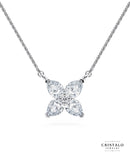 Rossetti necklace in 18k white gold with 0.36ct round and pear-shaped diamonds.