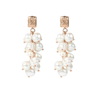 Festive Pearls Earrings - Rose Gold and Silver